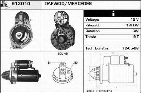 EDR 913010 - Starteris www.autospares.lv