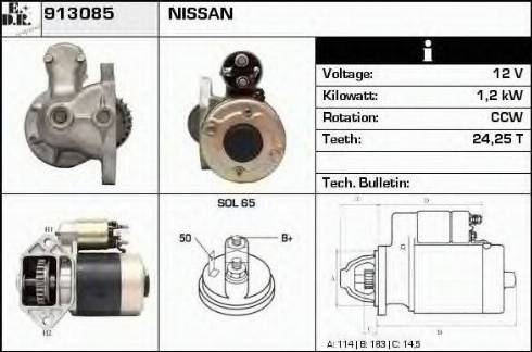 EDR 913085 - Стартер www.autospares.lv