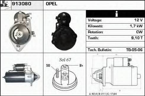 EDR 913080 - Starter www.autospares.lv