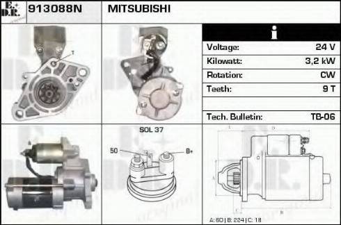 EDR 913088N - Starteris www.autospares.lv