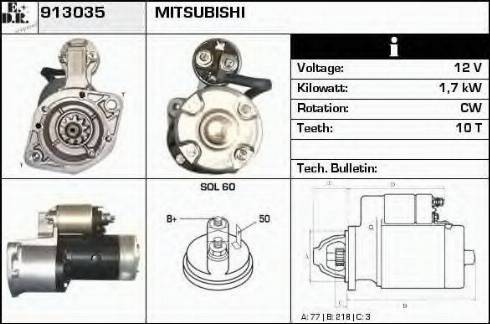 EDR 913035 - Стартер www.autospares.lv