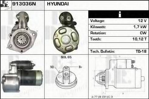 EDR 913036N - Стартер www.autospares.lv