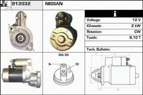 EDR 913032 - Стартер www.autospares.lv