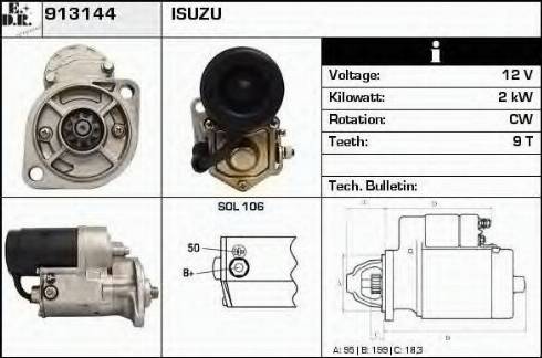 EDR 913144 - Стартер www.autospares.lv