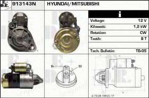 EDR 913143N - Стартер www.autospares.lv