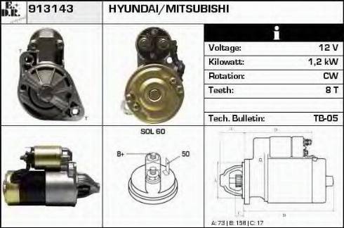 EDR 913143 - Стартер www.autospares.lv