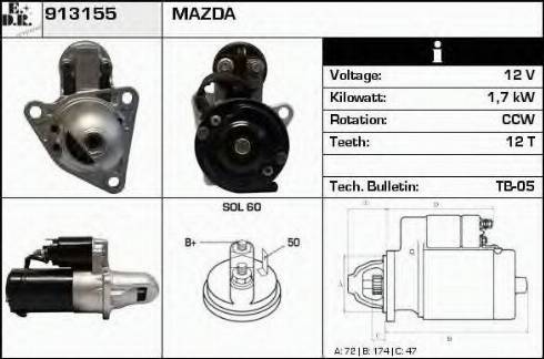 EDR 913155 - Starteris www.autospares.lv