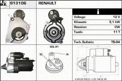 EDR 913106 - Стартер www.autospares.lv