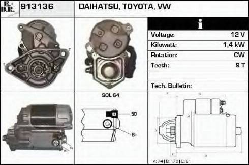 EDR 913136 - Starteris www.autospares.lv