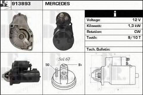 EDR 913893 - Стартер www.autospares.lv