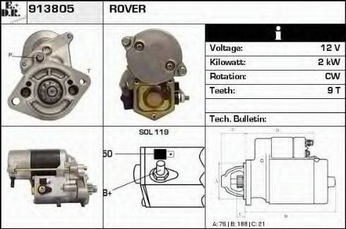 EDR 913805 - Starter www.autospares.lv