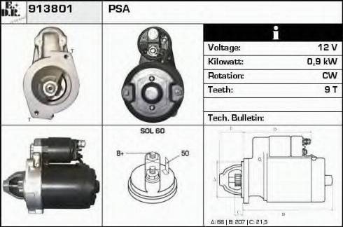 EDR 913801 - Starteris www.autospares.lv