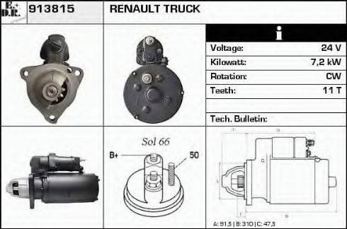 EDR 913815 - Стартер www.autospares.lv