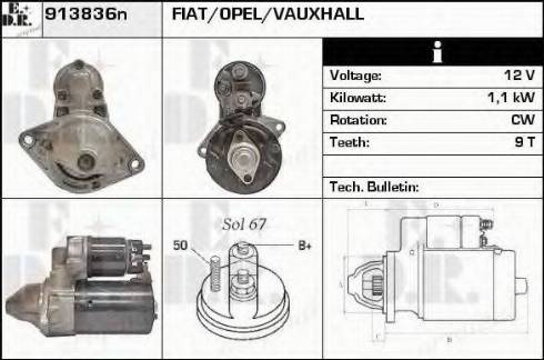 EDR 913836N - Starter www.autospares.lv