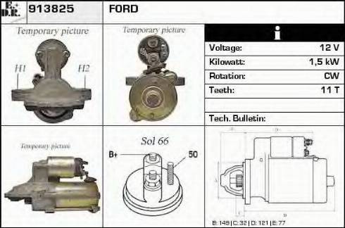 EDR 913825 - Стартер www.autospares.lv