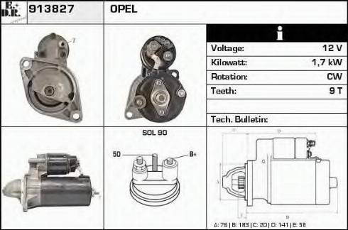 EDR 913827 - Starter www.autospares.lv