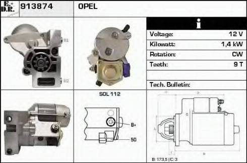 EDR 913874 - Стартер www.autospares.lv