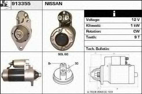 EDR 913355 - Starter www.autospares.lv