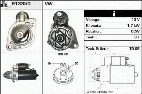 EDR 913350 - Starteris www.autospares.lv