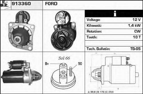 EDR 913360 - Starteris www.autospares.lv