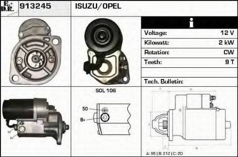 EDR 913245 - Стартер www.autospares.lv