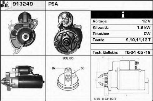 EDR 913240 - Starteris autospares.lv