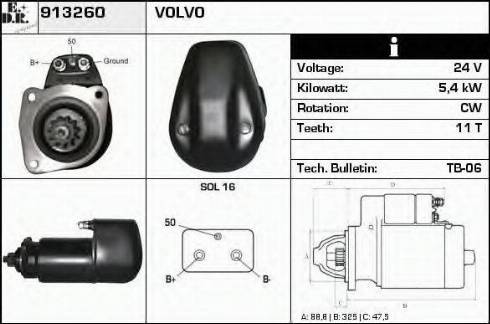 EDR 913260 - Стартер www.autospares.lv