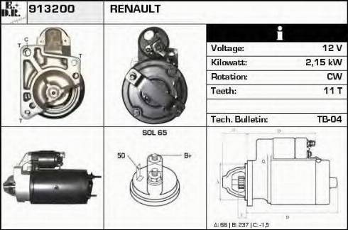 EDR 913200 - Стартер www.autospares.lv