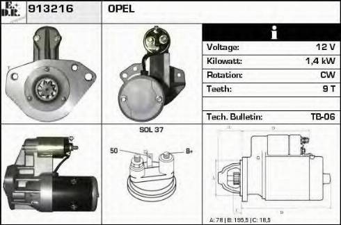 EDR 913216 - Starteris www.autospares.lv