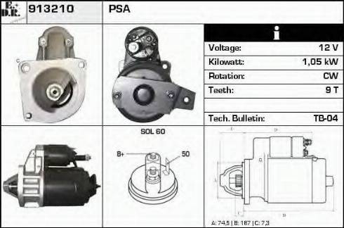 EDR 913210 - Starteris www.autospares.lv