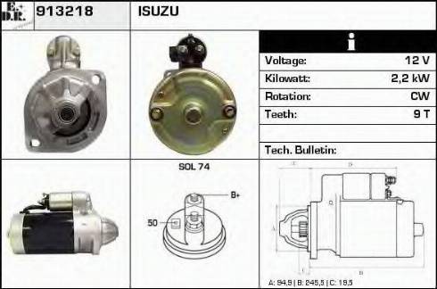 EDR 913218 - Стартер www.autospares.lv