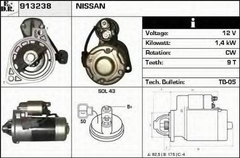 EDR 913238 - Стартер www.autospares.lv