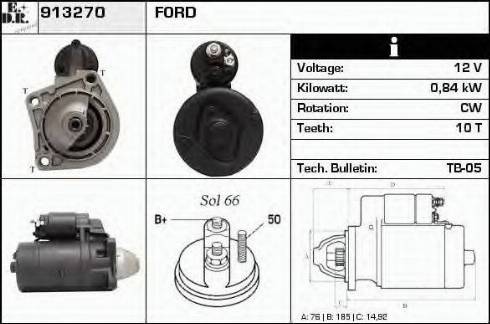 EDR 913270 - Стартер www.autospares.lv