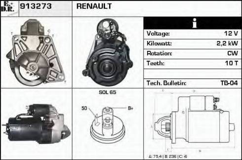 EDR 913273 - Starter www.autospares.lv