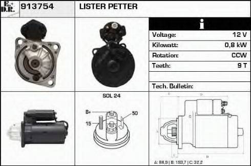 EDR 913754 - Starteris www.autospares.lv