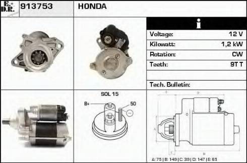 EDR 913753 - Starter www.autospares.lv