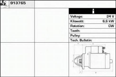 EDR 913765 - Starter www.autospares.lv