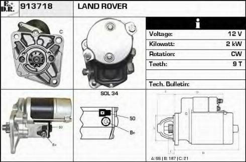 EDR 913718 - Стартер www.autospares.lv