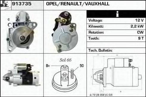 EDR 913735 - Стартер www.autospares.lv