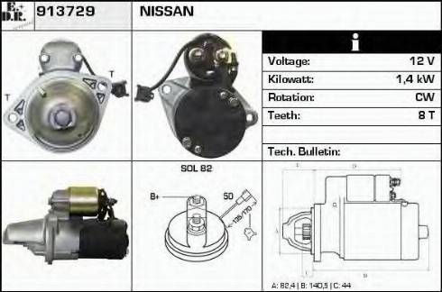 EDR 913729 - Стартер www.autospares.lv