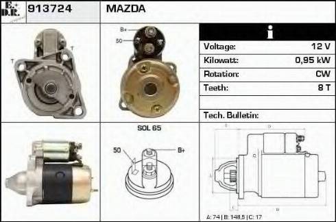 EDR 913724 - Starter www.autospares.lv