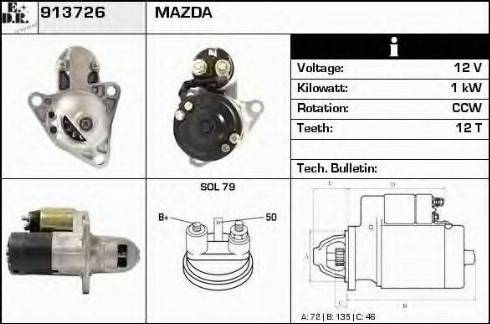 EDR 913726 - Starter www.autospares.lv