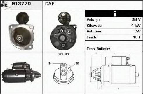 EDR 913770 - Стартер www.autospares.lv