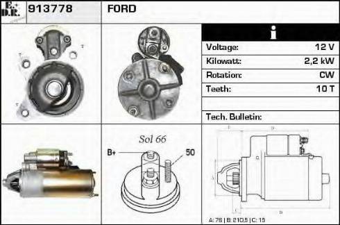 EDR 913778 - Starteris www.autospares.lv