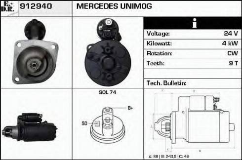 EDR 912940 - Starteris autospares.lv