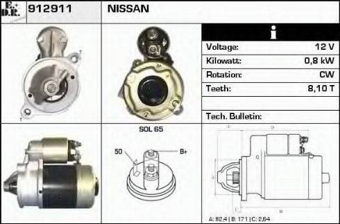 EDR 912911 - Starter www.autospares.lv