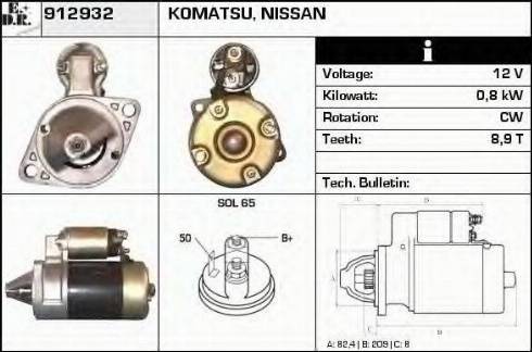 EDR 912932 - Starter www.autospares.lv