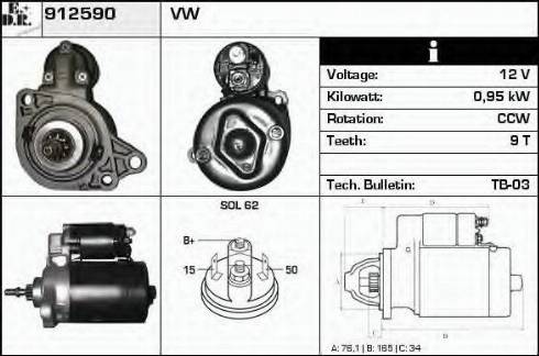 EDR 912590 - Starteris autospares.lv