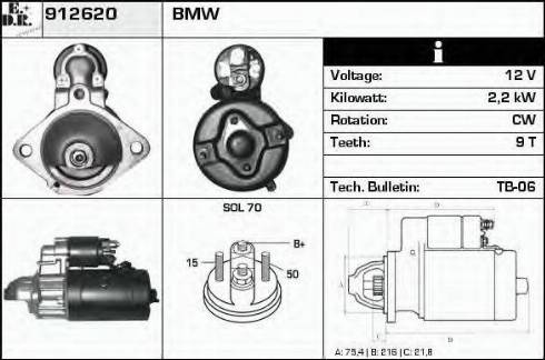 EDR 912620 - Starter www.autospares.lv