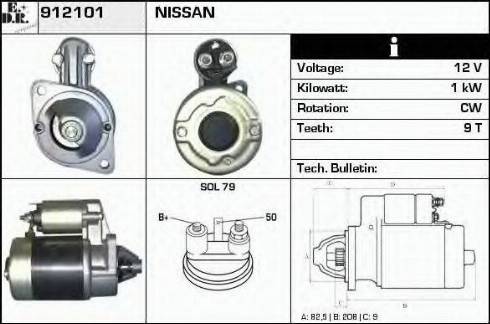 EDR 912101 - Стартер www.autospares.lv